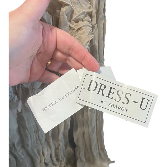 Dress U By Sharon Ruffled Button Top Shirt New Color: Sand Size: XL - Picture 7 of 11